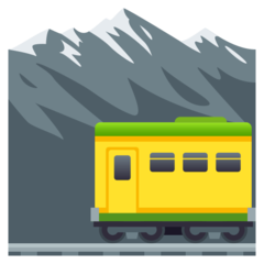 How emoji mountain railway displayed on Joypixels