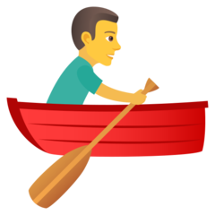 How emoji man rowing boat displayed on Joypixels