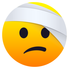 How emoji face with head-bandage displayed on Joypixels