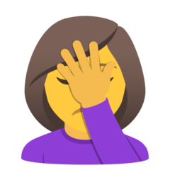 How emoji woman facepalming displayed on Joypixels