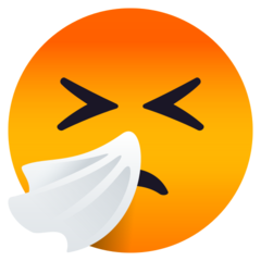 How emoji sneezing face displayed on Joypixels