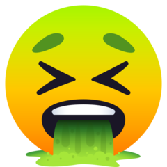 How emoji face vomiting displayed on Joypixels