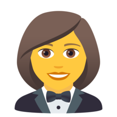 How emoji woman in tuxedo displayed on Joypixels