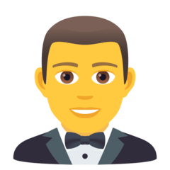 How emoji man in tuxedo displayed on Joypixels