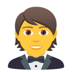 How emoji person in tuxedo displayed on Joypixels