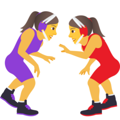 How emoji women wrestling displayed on Joypixels