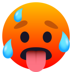 How emoji hot face displayed on Joypixels