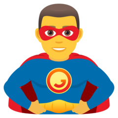 How emoji man superhero displayed on Joypixels