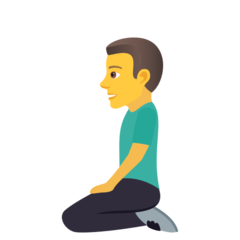 How emoji man kneeling displayed on Joypixels