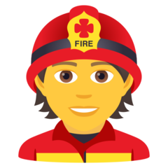 How emoji firefighter displayed on Joypixels