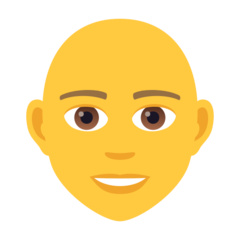 How emoji person: bald displayed on Joypixels