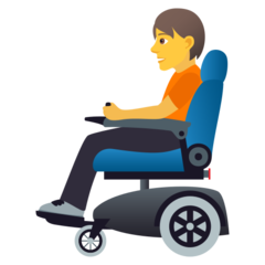 How emoji person in motorized wheelchair displayed on Joypixels