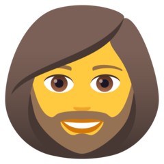 How emoji woman: beard displayed on Joypixels