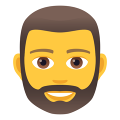 How emoji man: beard displayed on Joypixels