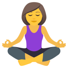 How emoji woman in lotus position displayed on Joypixels