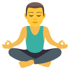 How emoji man in lotus position displayed on Joypixels