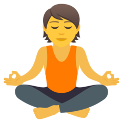 How emoji person in lotus position displayed on Joypixels