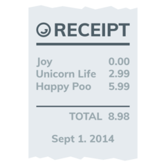 How emoji receipt displayed on Joypixels