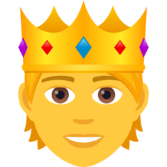 How emoji person with crown displayed on Joypixels