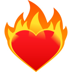 How emoji heart on fire displayed on Joypixels