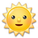 How emoji sun with face displayed on LG