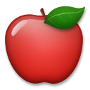 How emoji red apple displayed on LG