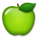 How emoji green apple displayed on LG