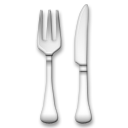 How emoji fork and knife displayed on LG