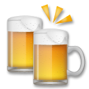 How emoji clinking beer mugs displayed on LG