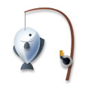 How emoji fishing pole displayed on LG