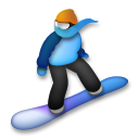 How emoji snowboarder displayed on LG