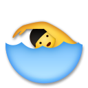 How emoji person swimming displayed on LG