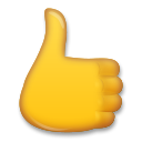 How emoji thumbs up displayed on LG