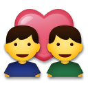 How emoji couple with heart: man, man displayed on LG