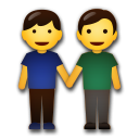 How emoji men holding hands displayed on LG