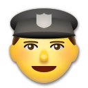 How emoji police officer displayed on LG