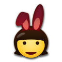 How emoji people with bunny ears displayed on LG