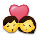 How emoji kiss displayed on LG