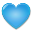 How emoji blue heart displayed on LG