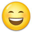 How emoji grinning face with smiling eyes displayed on LG