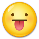 How emoji face with tongue displayed on LG