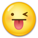 How emoji winking face with tongue displayed on LG