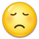 How emoji disappointed face displayed on LG