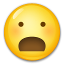 How emoji frowning face with open mouth displayed on LG