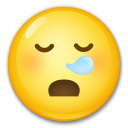 How emoji sleepy face displayed on LG