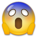 How emoji face screaming in fear displayed on LG