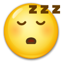 How emoji sleeping face displayed on LG