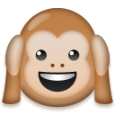 How emoji hear-no-evil monkey displayed on LG