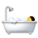 How emoji person taking bath displayed on LG