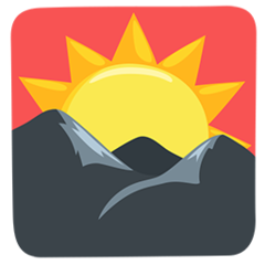 How emoji sunrise over mountains displayed on Messenger